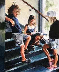 Children on Summer Stairs by Borgenhag Holmqvist