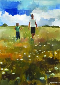 Father Son Summer Walk by Borgenhag Holmqvist