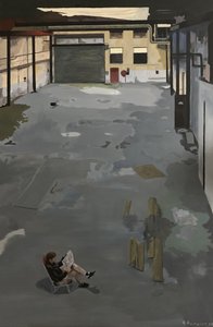 Solitary Reading In Warehouse by Borgenhag Holmqvist