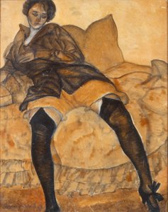 A Sitting Woman by Boris Dmitrievich Grigoriev