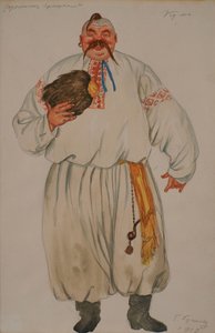 Costume design for the opera The Fair at Sorochyntsi by Modest Mussorgsky, 1919