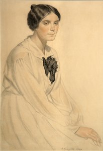 Portrait of Ksenia Nikolayevna Semenova Skalova by Boris Mikhailovich Kustodiev