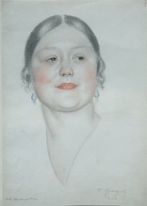 Portrait of Maria Dmitrievna Shostakovich, 1923 by Boris Mikhailovich Kustodiev
