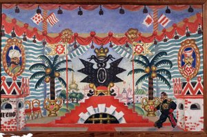 Stage design for the theatre play The flea by E. Zamyatin by Boris Mikhailovich Kustodiev
