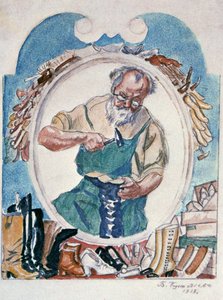 The Cobbler by Boris Mikhailovich Kustodiev
