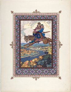 Illustration for the Fairy Tale of Ivan Tsarevich, the Firebird, and the Gray Wolf by Boris Vasilievich Zvorykin