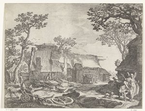 Landscape with Farmhouse and Tobias and the Angel (series title: Views of the Countryside)