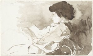 Reading Woman in Profile