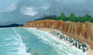 Stormy Coastal Landscape by Breanna Megan Studio