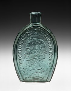 Figured Flask by Bridgeton Glass Works