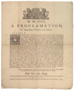 A Proclamation, for Suppressing Rebellion, 23rd August 1775