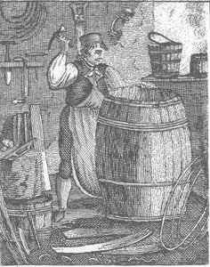 Cooper Making Barrel