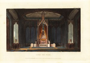 Design for a Gothic Bed Room by British School
