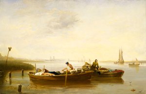 Greenwich from Blackwall Reach, c.1830-40 by British School