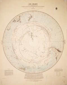 Ice Chart of the Southern Hemisphere Compiled from the Voyages of Cook 1772-5, Bellingshausen 1819-21... and Shackleton 1908-9 by British School