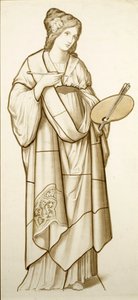 Muse of Painting (Cartoon for Stained Glass, c.1890)
