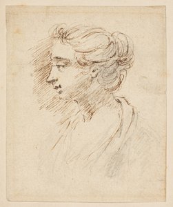 Portrait head of a woman by British School