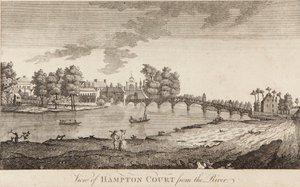 View of Hampton Court from the River by British School
