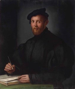 Portrait of a Young Man in Black with a Book by Bronzino