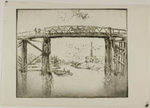 Chicago - Barges on the North Branch by Bror Julius Olsson Nordfeldt