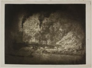 Chicago - The Illinois Steel Co., 92nd Street by Bror Julius Olsson Nordfeldt