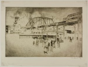 Chicago - Woodlawn, 63rd St. & Jackson Park by Bror Julius Olsson Nordfeldt