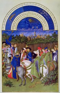 Facsimile of May: Courtly Figures on Horseback, from 