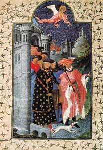The Duke Jean de Berry and his Administrator. Miniature by Jean Limbourg for 