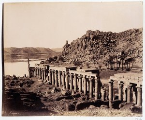Ruins of the Temple of Isis in Egypt - Photograph of the Zangali Brothers, Late 19th Century by Brothers Zangaki