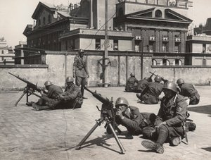 Air-Raid Defence Manoeuvres in Rome During World War II (photo) by Bruni Bruni