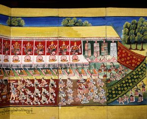 Merit Making Scene, Page from a Manuscript