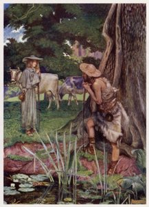 "Unto the town of Walsingham / The way is hard for to be gone" by Byam (after) Shaw
