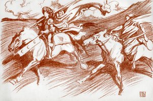 The Knight and His Companions, 1898 by Byam Shaw