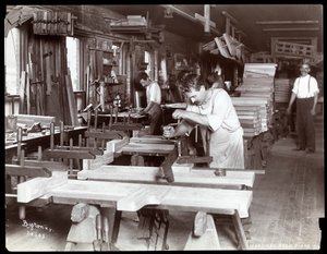 Men Working in the Hardman, Peck and Co. Piano Factory, New York, 1907 by Byron Company