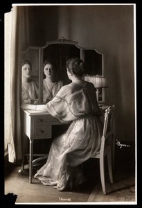 Portrait of Jobyna Howland Sitting at Her Dressing Table