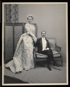 Portrait of an unidentified man and woman at the James Hazen Hyde Ball, New York, January 31, 1905