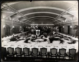 Table Set for a Banquet at the Ritz-Carlton Hotel by Byron Company