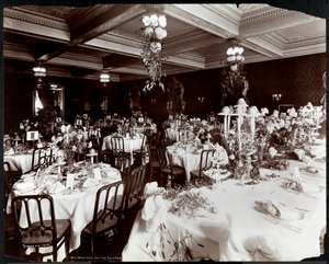 Tables set for the Electric Club
