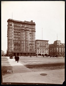 The Hotel Savoy at 59th Street and 5th Avenue, View from the Entrance to Central Park, New York, 1898