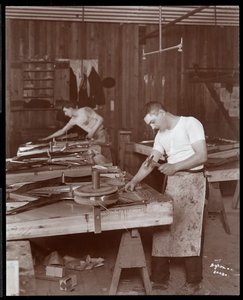 Two Men Working in the Harrington Piano Co. Factory, 1907