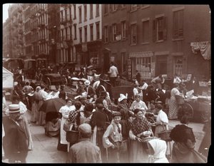 View of the Crowd and Peddlers on Hester Street, New York, 1899