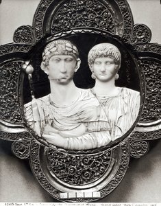 Cameo Depicting Emperor Honorius (395-423) and His Wife, Maria by Byzantine
