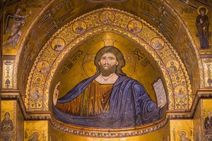 Image of Jesus, Santa Maria Nuova Cathedral, Monreale, Sicily, Italy
