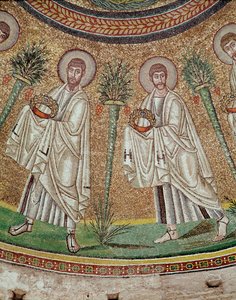 Two apostles (detail of mosaic, 5th century)