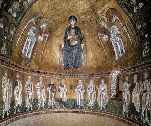 Enthroned Virgin with Archangels and Apostles