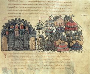 Byzantines Laying Siege to Messina, from the Madrid Skylitzes