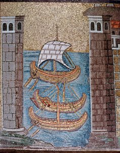 View of boats in the harbour of Classe (detail)