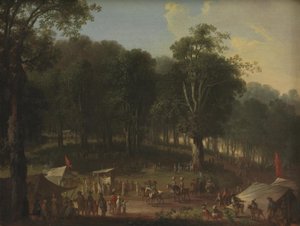 A Troupe of Performers Arriving at the Fair at Dyrehavsbakken Near the Deer Park, North of Copenhagen by C.A. Lorentzen