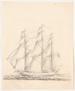 Warship Under Full Sail by C.A. Lorentzen