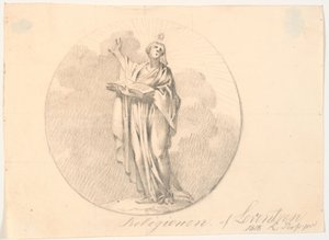 Symbol of Religion. A Standing Woman with a Book